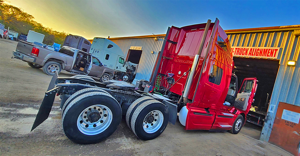 Salazar Semi-Truck Repair shop in Dallas TX performing heavy-duty cooling system repair